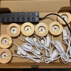 Lot de Socles éclairé pour les 7 Boules de Cristal - 7,5 cm